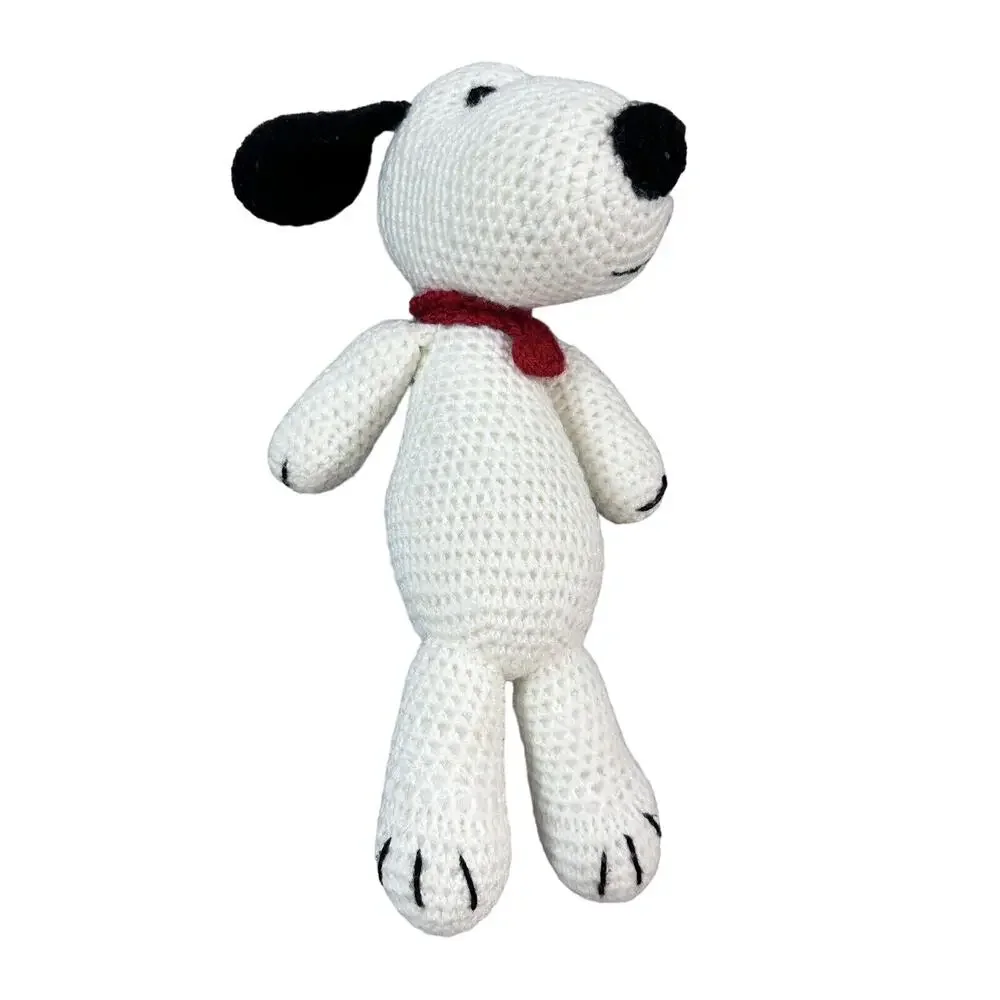 Crochet Snoopy Stuffed Animal 12” Made In Ireland Peanuts Handmade - Read Descpt